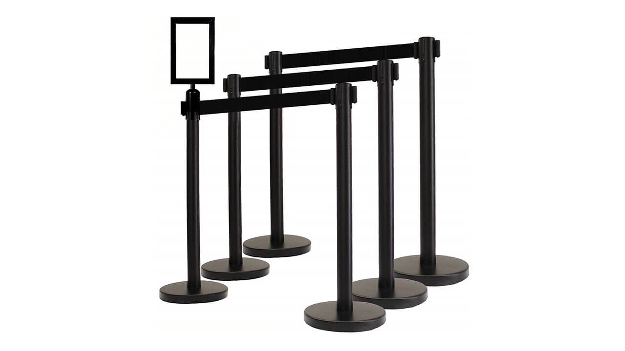 101 Stanchions Retractable Black
